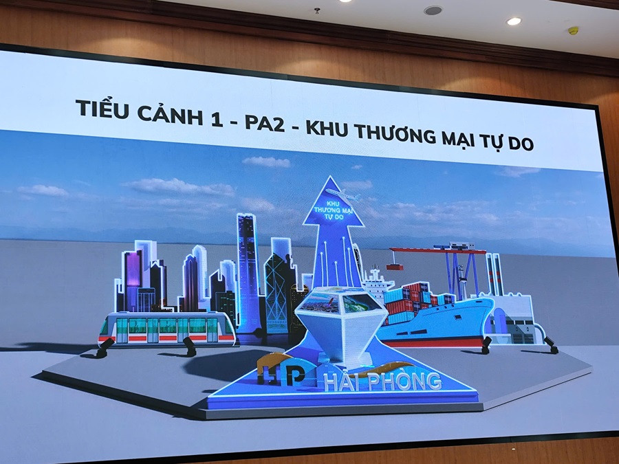 Dự kiến tiểu cảnh Khu thương mại tự do tham gia triển lãm. Ảnh: ĐỖ HIE