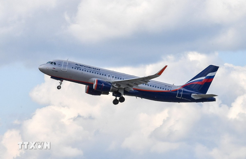 Máy bay của hãng hàng không Aeroflot cất cánh tại sân bay Sheremetyevo, ngoại ô Moskva, Nga. (Ảnh: AFP/TTXVN)