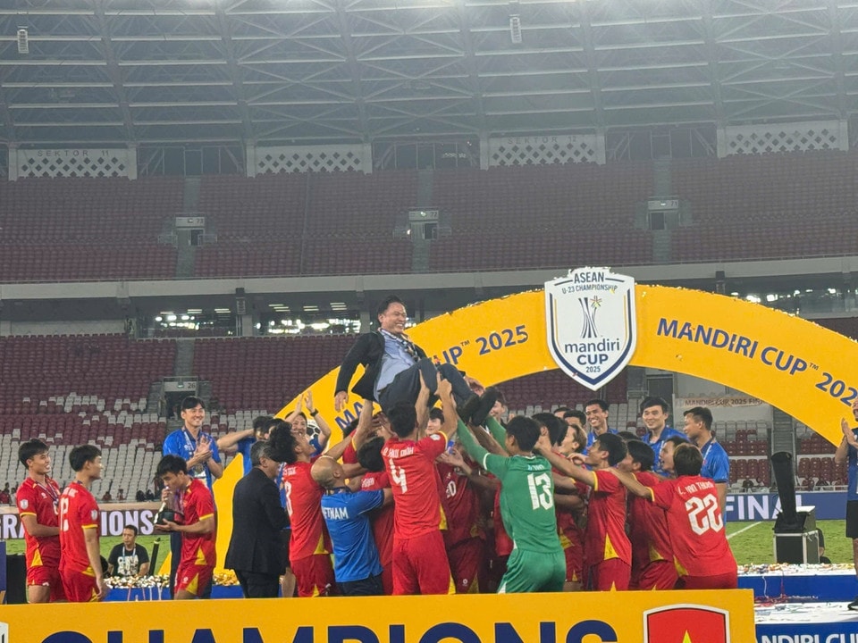 Vietnam become the first team to win three consecutive U23 ASEAN titles. (Photo: VFF/VNA)
