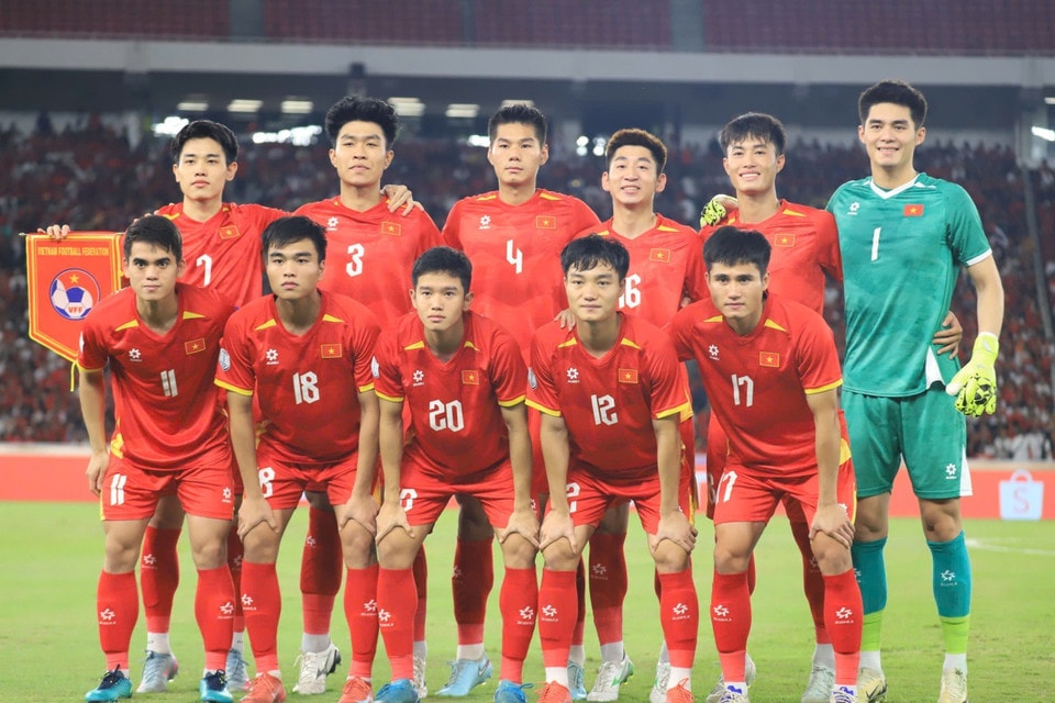 Starting line-up of Vietnam U23 in the final. (Photo: VNA)