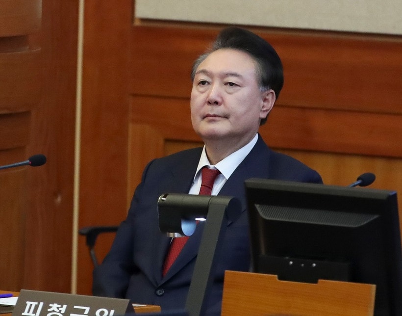 Ông Yoon Suk Yeol tại Tòa án Hiến pháp ở Seoul, Hàn Quốc ngày 20/2/2025. (Ảnh: Yonhap/TTXVN)