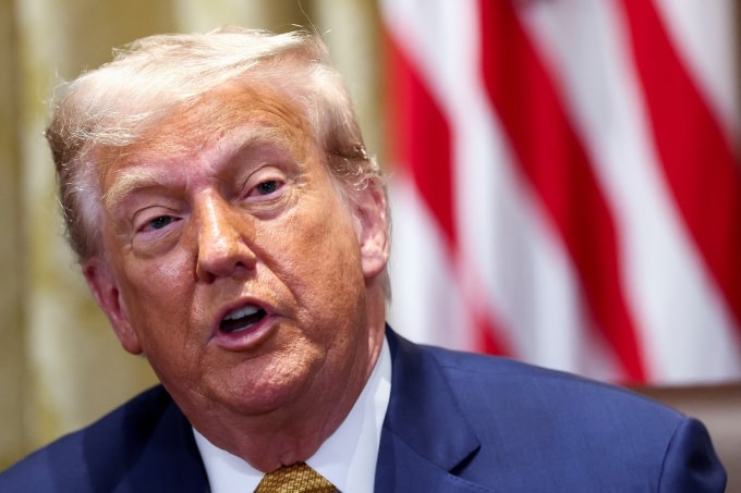 Tổng thống Mỹ Donald Trump phát biểu trong một cuộc họp nội các tại Nhà Trắng, tháng 7/2025. Ảnh: Reuters