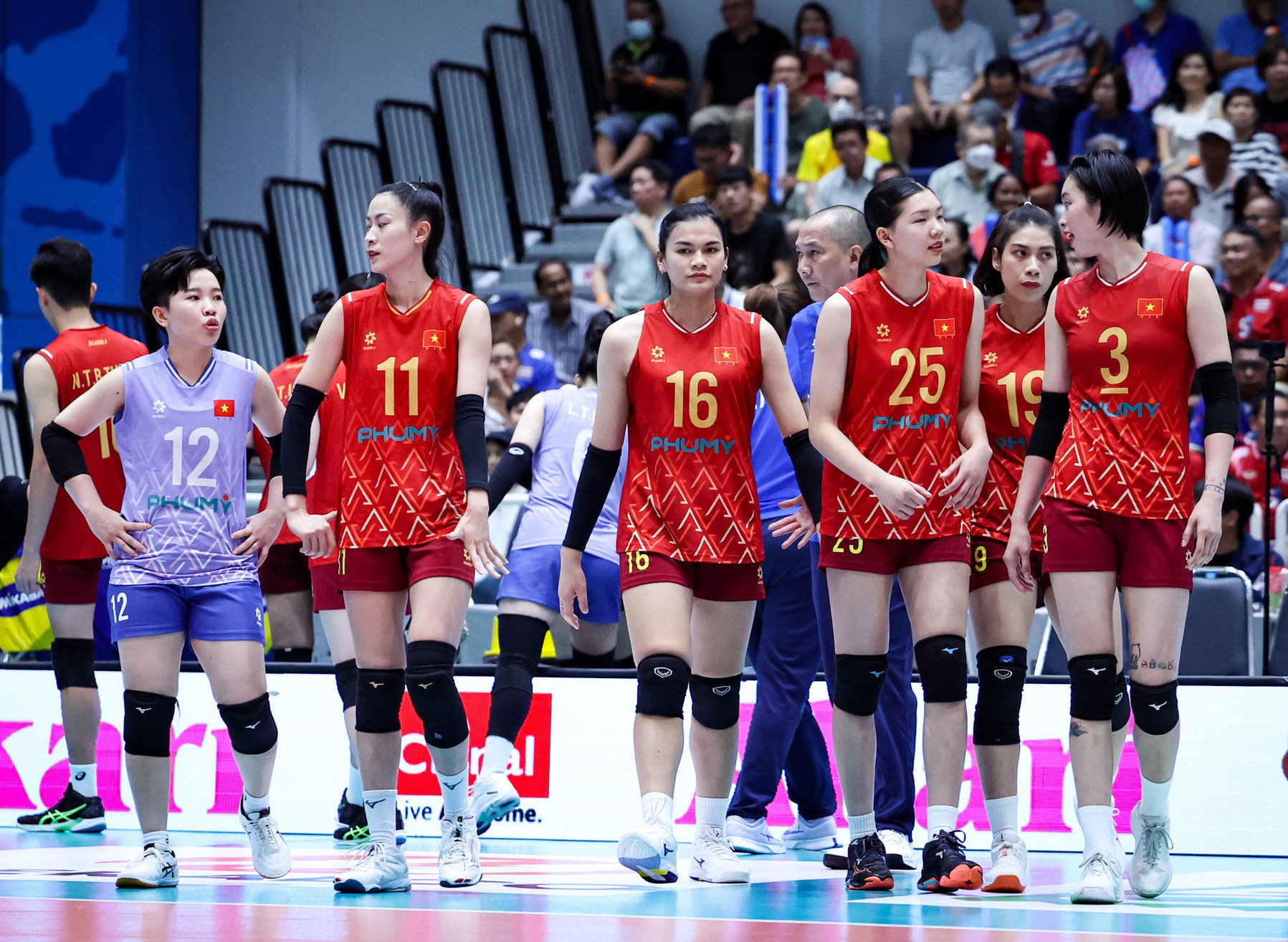 Đội tuyển bóng chuyền nữ Việt Nam chiến thắng trận ra quân SEA V.League 2025. Ảnh: SAVA