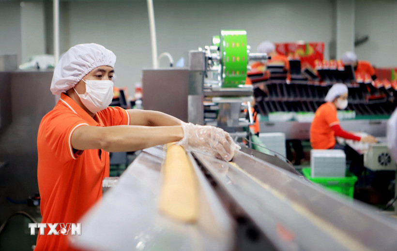Sản xuất các mặt hàng xuất khẩu. (Ảnh: Thế Duyệt/TTXVN)