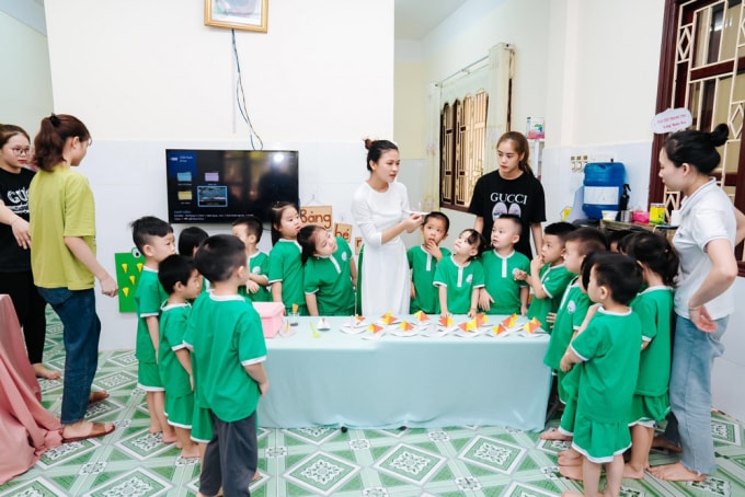 Giờ học tại một cơ sở mầm non ở Hải Dương (cũ) năm 2023. Ảnh: Lê Tân