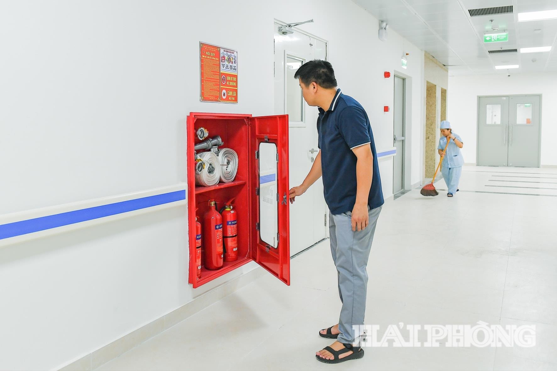 Hệ thống phòng cháy, chữa cháy tại bệnh viện được đầu tư đồng bộ.
