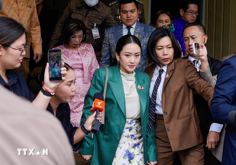 Bà Paetongtarn Shinawatra tại thủ đô Bangkok, Thái Lan. (Ảnh: THX/TTXVN)