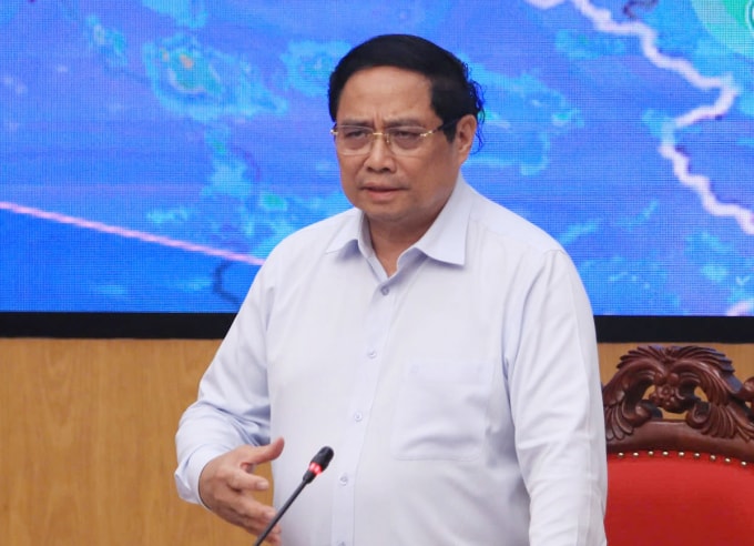 Thủ tướng Phạm Minh Chính phát biểu chỉ đạo, chiều tối 24/8. Ảnh: Đức Hùng