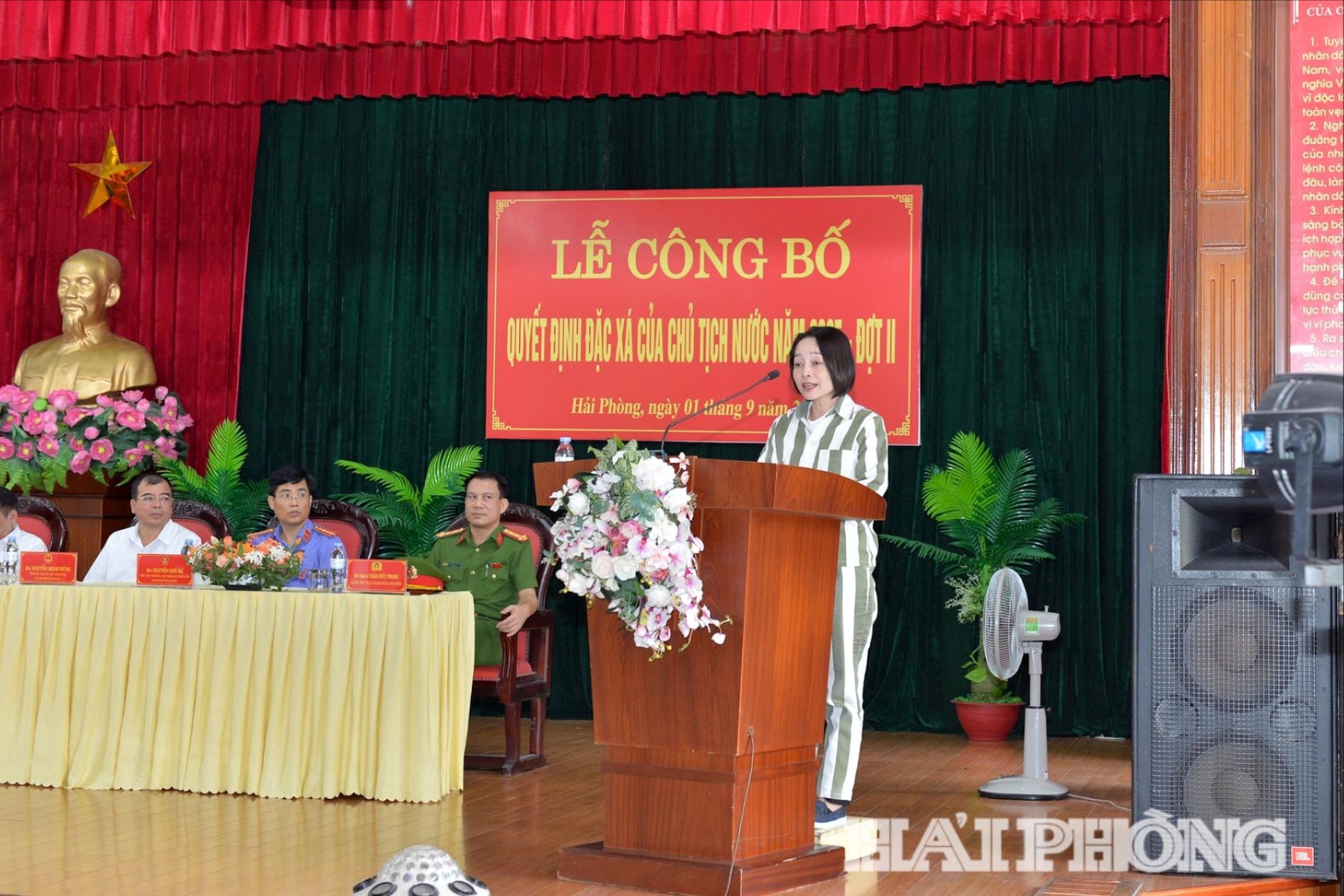 Đại diện phạm nhân hưởng đặc xá phát biểu tại lễ công bố