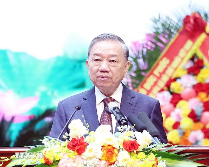 Tổng Bí thư Tô Lâm phát biểu. (Ảnh: Thống Nhất/TTXVN)