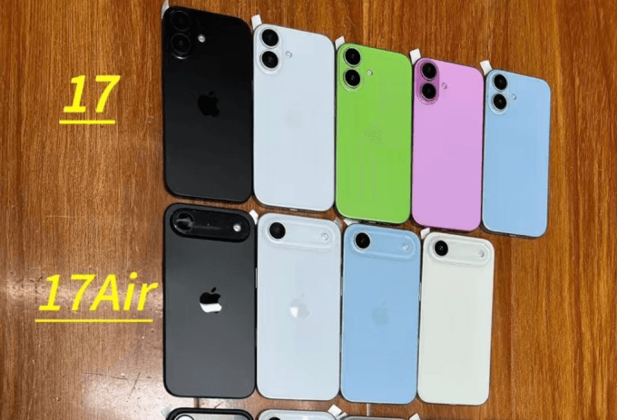 Các màu sắc của iPhone 17 và 17 Air. Ảnh: X/Majin Bu