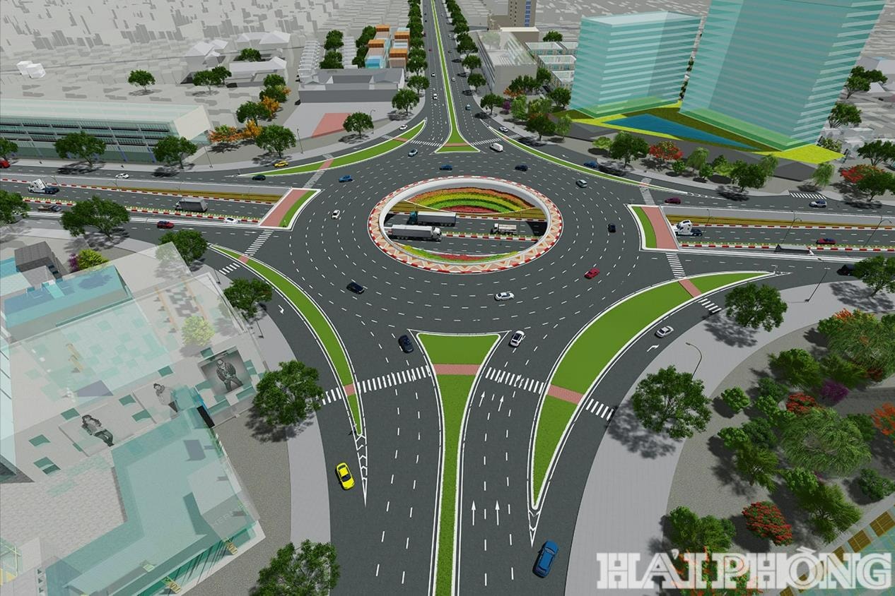 Phối cảnh nút giao giữa đường Bùi Viện và đường Võ Nguyên Giáp