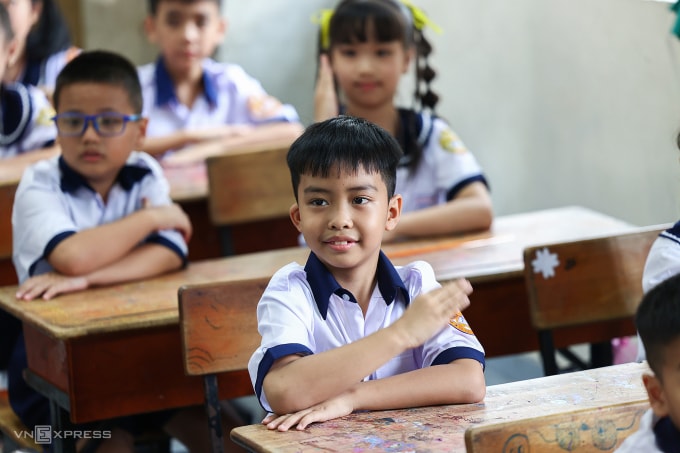Học sinh trường Tiểu học Bùi Văn Mới, phường Phước Long, tháng 9/2025. Ảnh: Quỳnh Trần