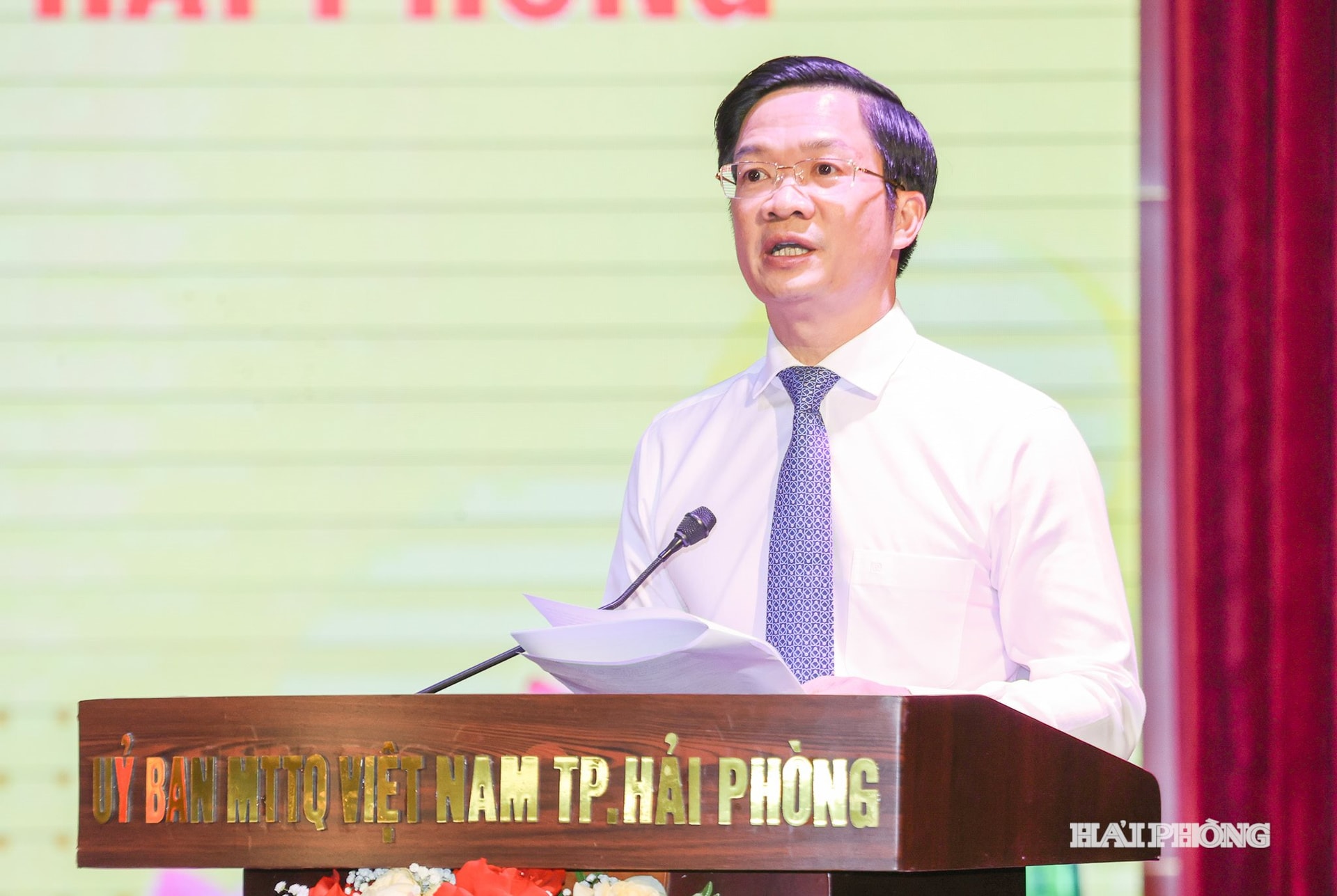 Đồng chí Phạm Văn Lập, Phó Bí thư Thành uỷ, Chủ tịch Uỷ ban MTTQ Việt Nam thành phố phát biểu chỉ đạo