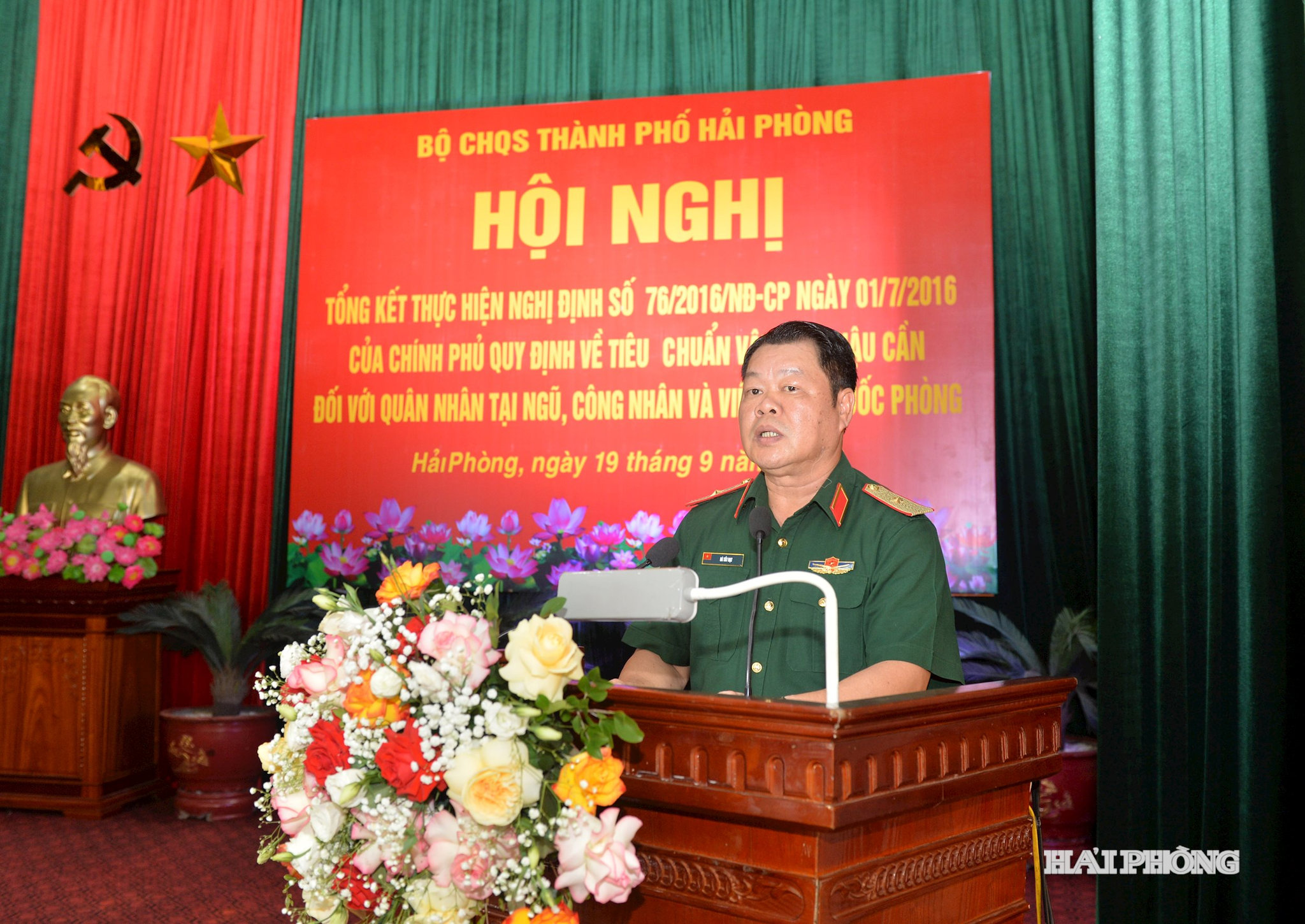 Thiếu tướng Hà Tất Đạt, Phó tư lệnh Quân khu 3 phát biểu chỉ đạo tại hội nghị