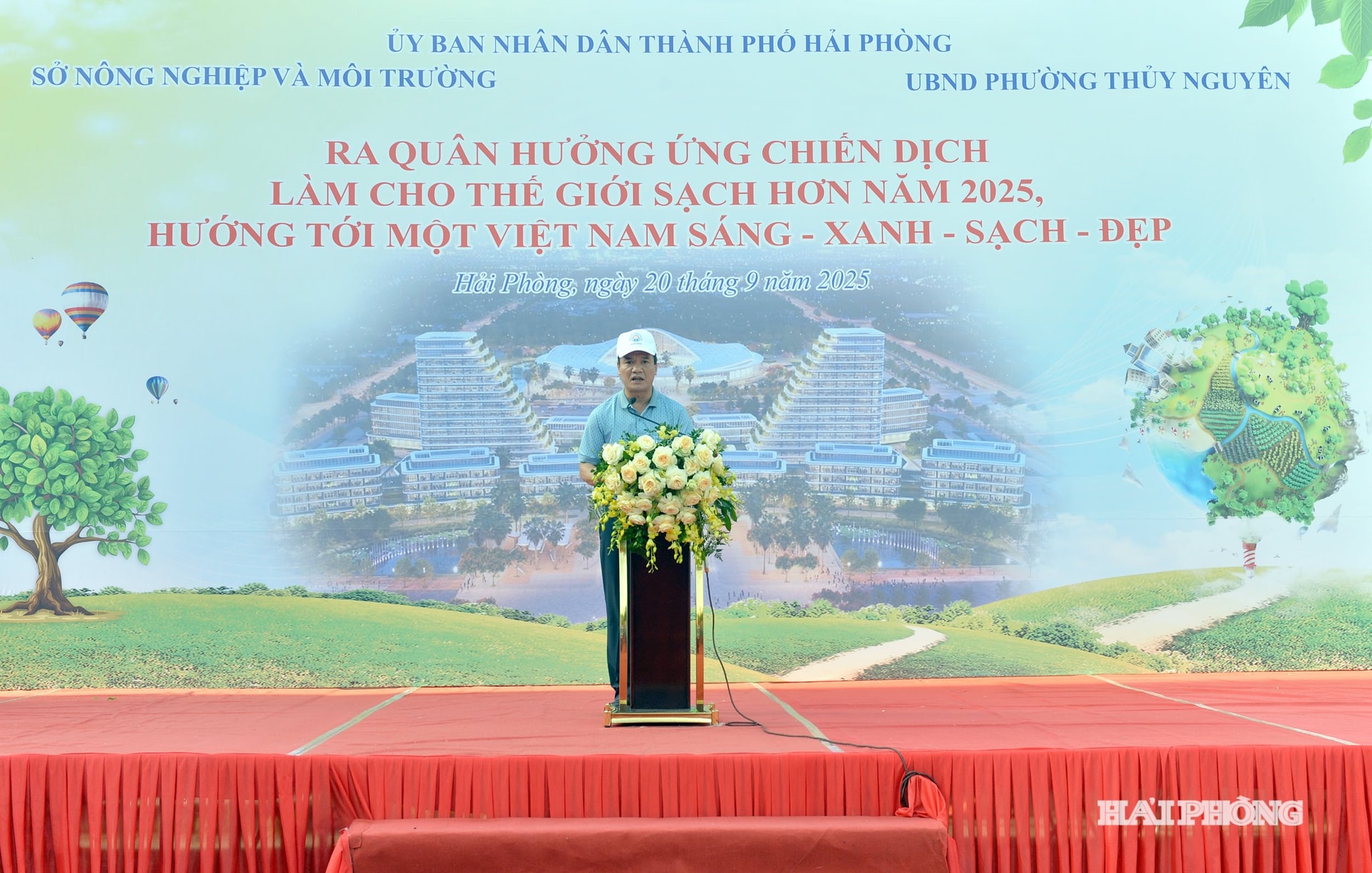 Đại diện Sở Nông nghiệp và Môi trường phát biểu tại lễ ra quân