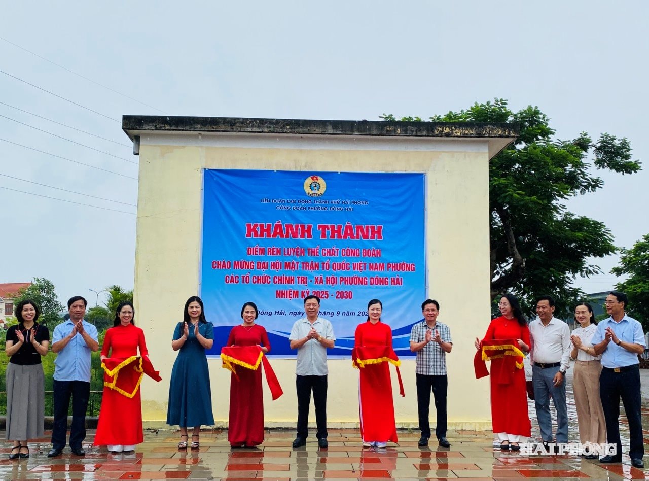 Phường Đông Hải khánh thành Điểm rèn luyện thể chất công đoàn tại Công viên khu chung cư Hạ Đoạn 2