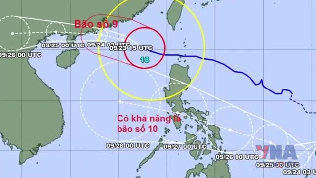 Đêm 26/9, bão Bualoi sẽ đi vào khu vực giữa Biển Đông.