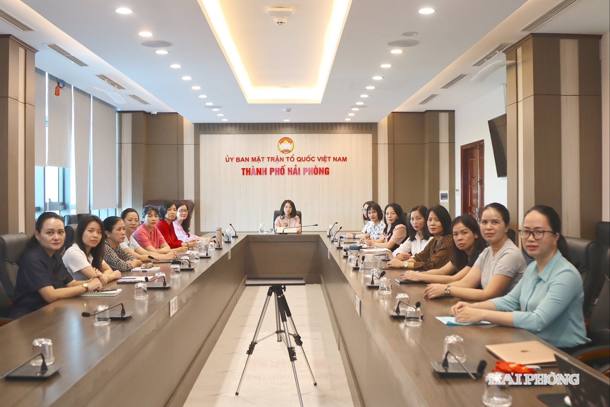 Quang cảnh hội nghị tại điểm cầu Hải Phòng.