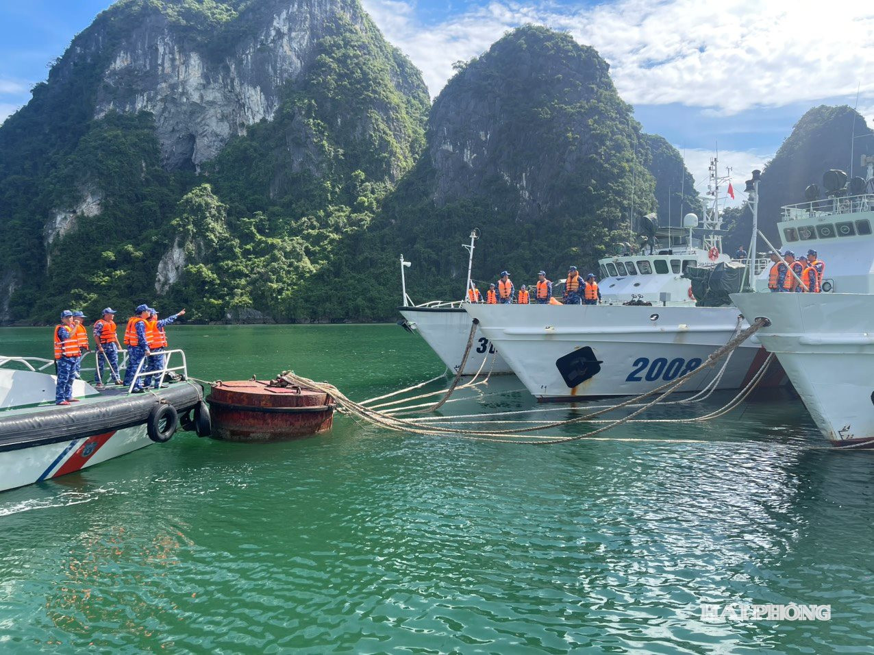 Các tàu, xuồng của Bộ Tư lệnh Vùng Cảnh sát biển 1 đã ra đến vị trí neo đậu phòng chống bão