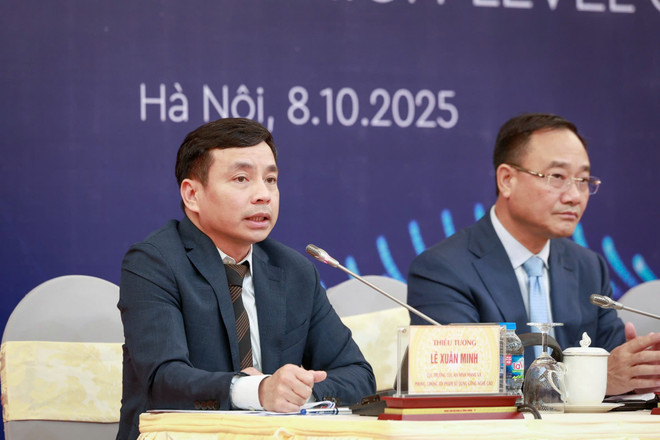 Theo Thiếu tướng Lê Xuân Minh, Cục trưởng Cục An ninh mạng và phòng, chống tội phạm sử dụng công nghệ cao phát biểu. (Ảnh: Minh Sơn/Vietnam+) z7094615155757-ccb44b372b19eaf43e6792aaeeee9108.jpg