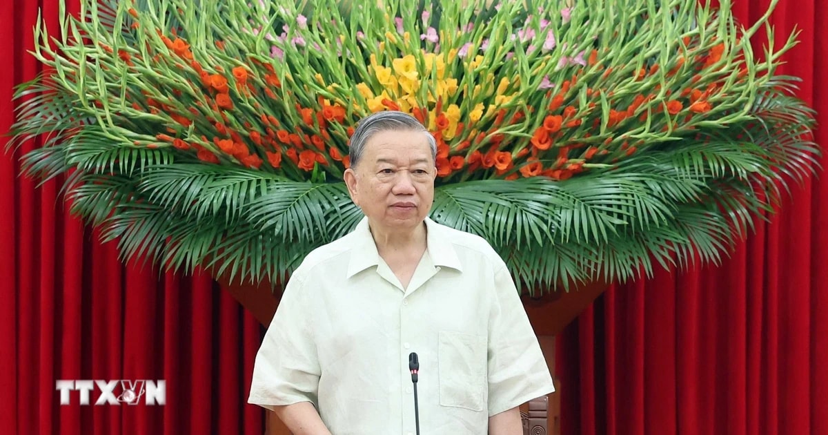 Tổng Bí thư Tô Lâm, Trưởng Ban Chỉ đạo Trung ương phát biểu. (Ảnh: Thống Nhất/TTXVN)