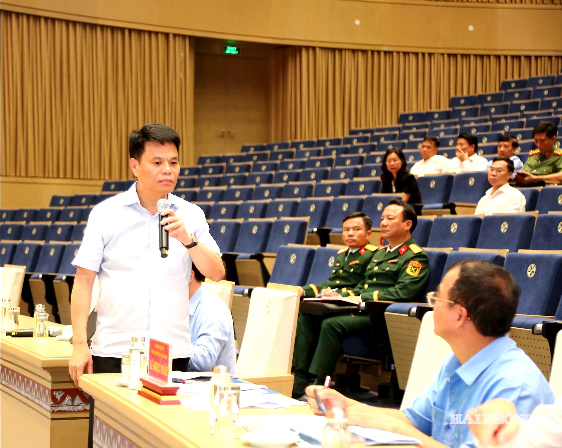 Đồng chí Lê Ngọc Châu, Phó bí thư Thành ủy, Chủ tịch UBND thành phố cùng các Bạn, Ngành tổng duyệt chương trình Đại hội Thi đua yêu nước thành phố Hải Phòng