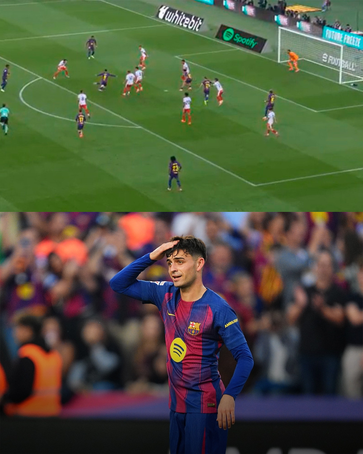 Barca giành chiến thắng đầy cảm xúc sau khi HLV Hansi Flick nhận thẻ đỏ - Ảnh 1.