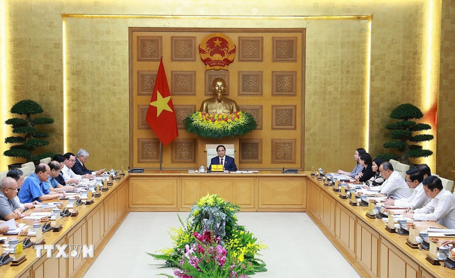Thủ tướng Phạm Minh Chính, Chủ tịch Hội đồng Thi đua-Khen thưởng Trung ương, chủ trì phiên họp lần thứ 14 của Hội đồng. (Ảnh: Dương Giang/TTXVN) ttxvn-thu-tuong-chu-tri-phien-hop-thu-14-cua-hoi-dong-thi-dua-khen-thuong-trung-uong-4.jpg
