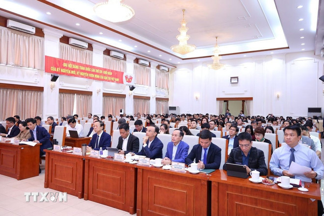 Quang cảnh Hội nghị. (Ảnh: TTXVN phát) ttxvn-bo-giao-duc2.jpg