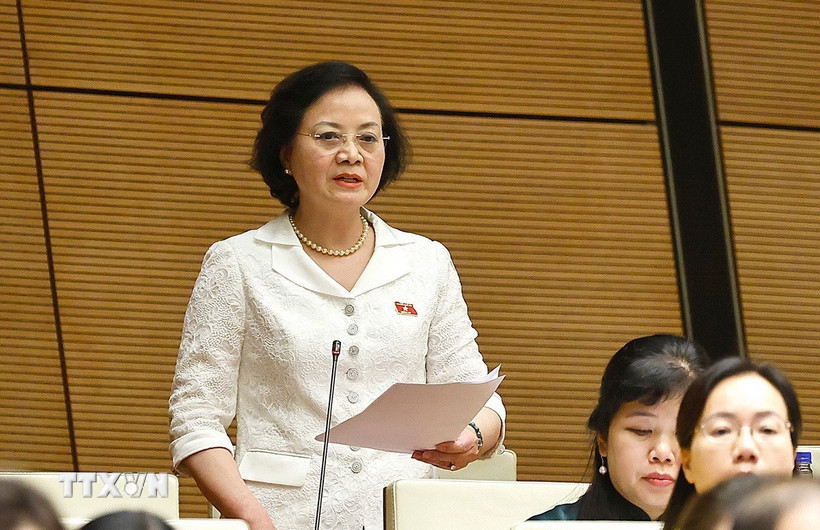Phó Thủ tướng Chính phủ Phạm Thị Thanh Trà giải trình, làm rõ một số vấn đề đại biểu Quốc hội nêu. (Ảnh: Doãn Tấn/TTXVN)
