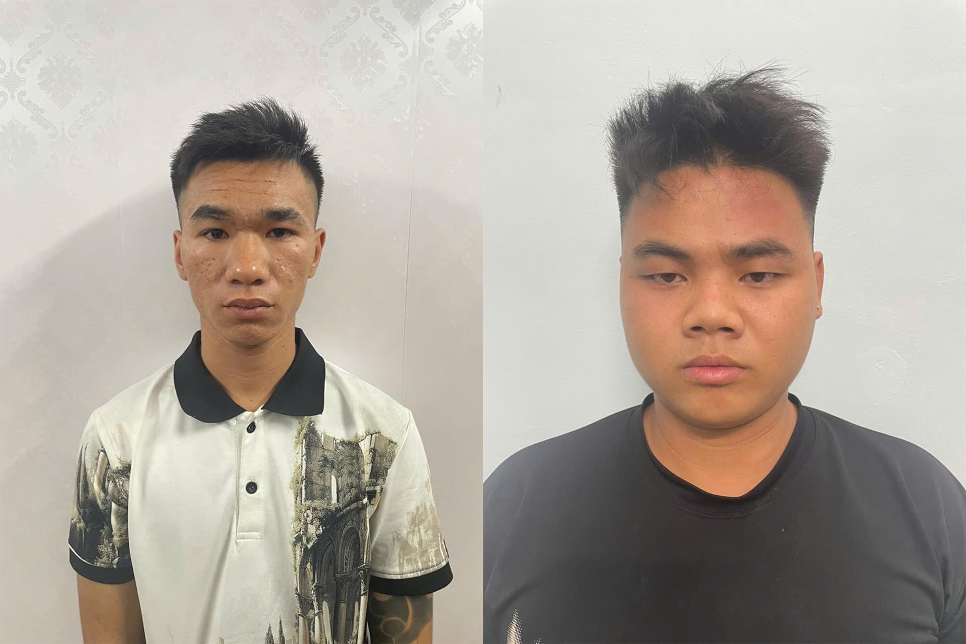 Hai nghi phạm Phạm Đức Nghĩa và Vũ Mạnh Trường bị bắt giữ sau 2 giờ gây án.