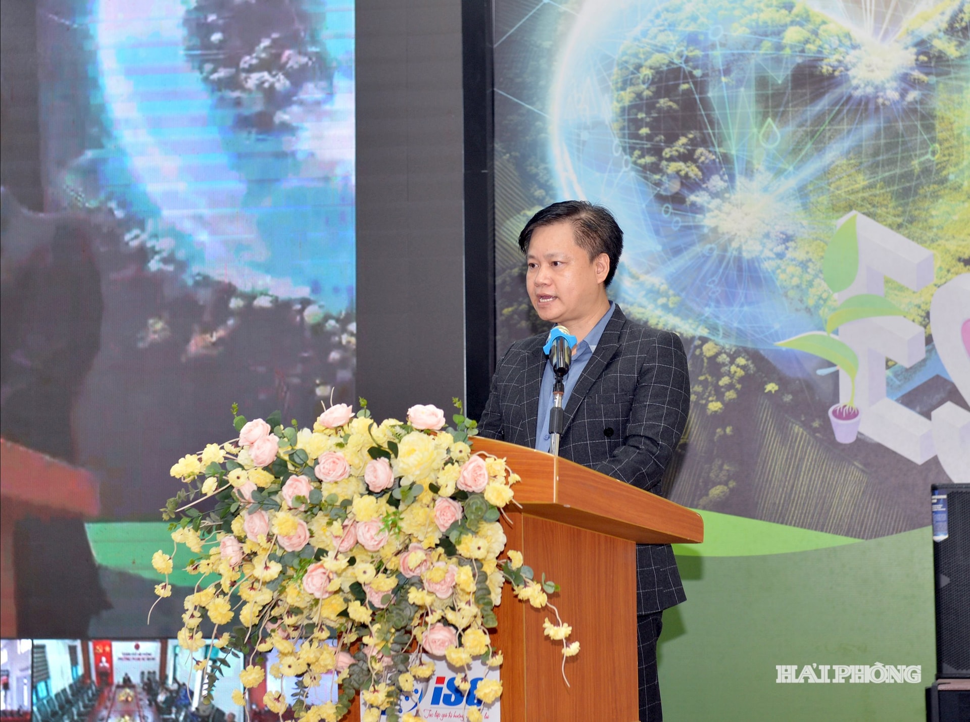 Lãnh đạo Sở Khoa học và công nghệ thành phố Hải Phòng phát biểu khai mạc chương trình