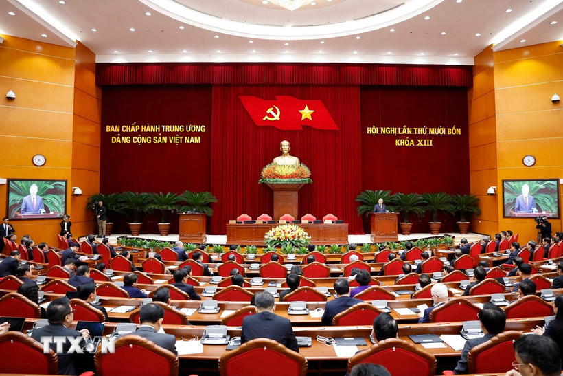 Phiên bế mạc Hội nghị lần thứ 14 Ban Chấp hành Trung ương Đảng khóa XIII. (Ảnh: Thống Nhất/TTXVN)