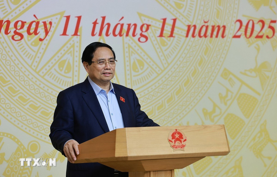 Thủ tướng Phạm Minh Chính chủ trì phiên họp. (Ảnh: Dương Giang/TTXVN)