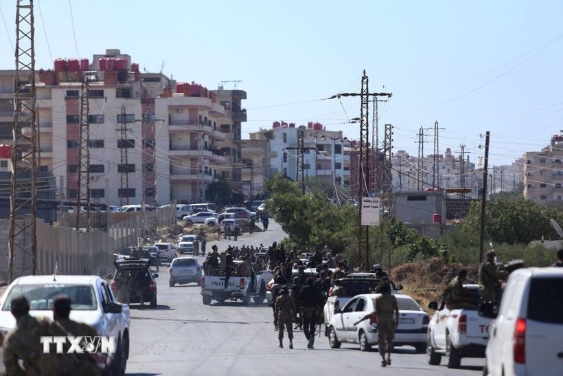 Lực lượng an ninh Syria tiến vào thành phố Sweida ở miền nam nước này. (Ảnh: THX/TTXVN)