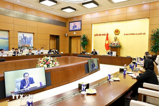 Chủ tịch Quốc hội Trần Thanh Mẫn, Trưởng Ban Tổ chức Diễn đàn về xây dựng pháp luật phát biểu. (Ảnh: Doãn Tấn/TTXVN) ttxvn-chu-tich-quoc-hoi-du-phien-hop-thu-hai-cua-ban-to-chuc-dien-dan-ve-xay-dung-phap-luat-3.jpg