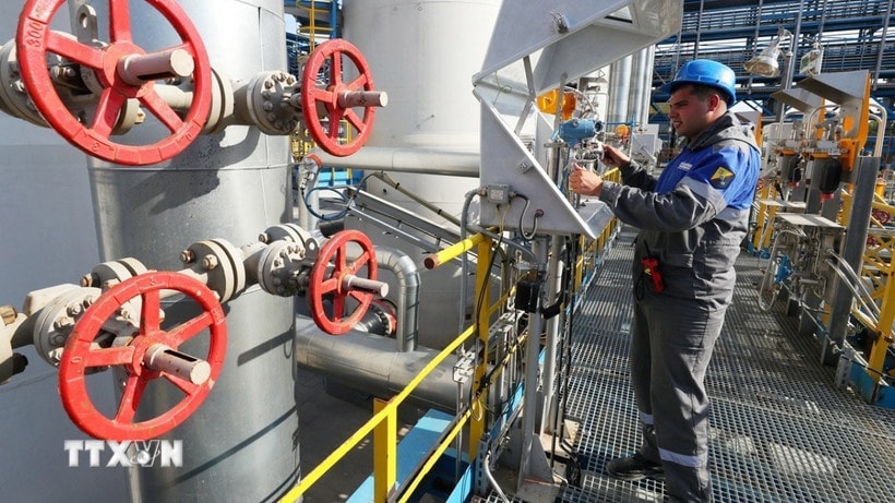 Trạm nén khí đốt Slavyanskaya trong hệ thống đường ống dẫn khí đốt Dòng chảy phương Bắc 2 ở Ust-Luga (Nga). (Ảnh: TASS/TTXVN)
