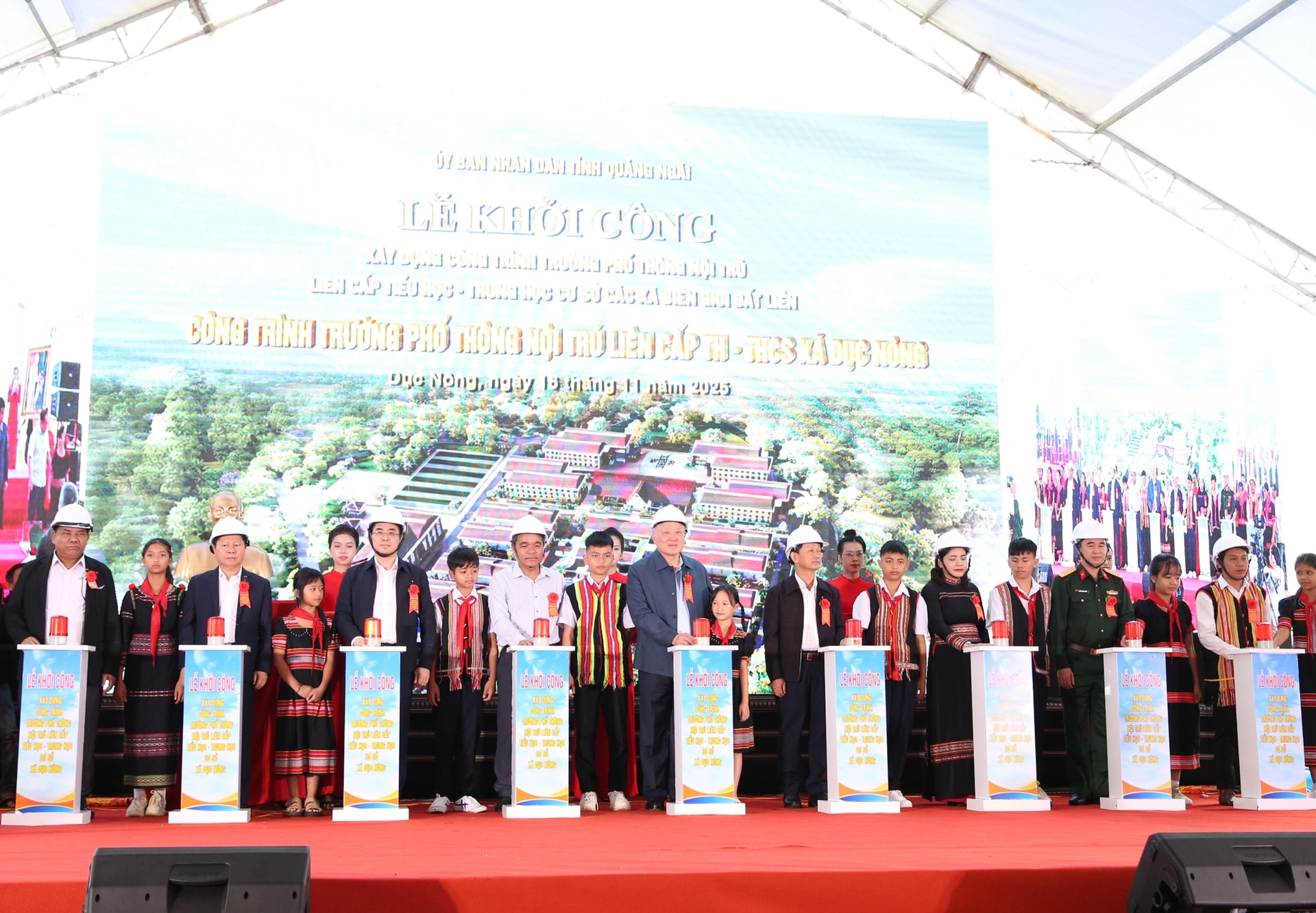 Khởi công xây dựng các Trường phổ thông nội trú liên cấp Tiểu học - THCS các xã biên giới của tỉnh Quảng Ngãi- Ảnh 4.