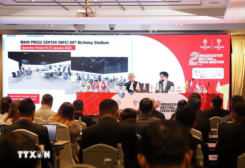 Quang cảnh hội nghị cập nhật công tác chuẩn bị cho SEA Games 33 và ASEAN Para Games 13, diễn ra mới đây tại Thái Lan. (Ảnh: Đỗ Sinh/TTXVN)