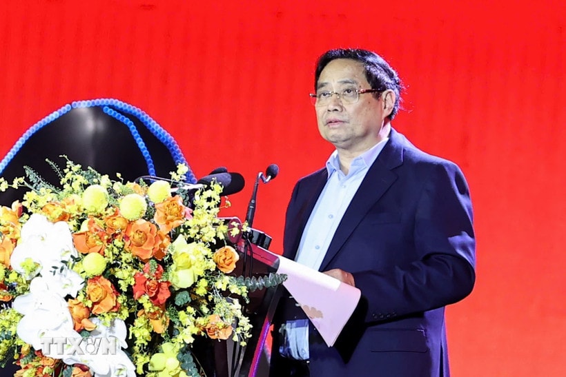 Thủ tướng Phạm Minh Chính phát biểu. (Ảnh: Dương Giang/TTXVN)