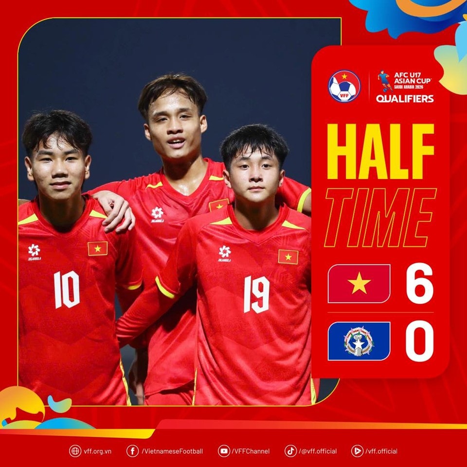 Chiến thắng đậm 14-0, U17 Việt Nam giành ngôi đầu bảng từ tay Malaysia - Ảnh 1.