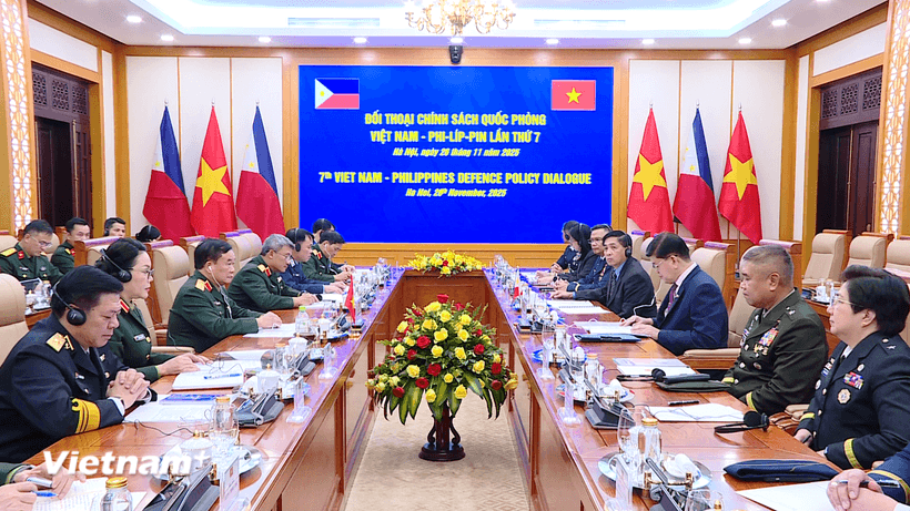 Quang cảnh đối thoại Chính sách quốc phòng Việt Nam - Philippines lần thứ 7. (Ảnh: Hằng Trần/Vietnam+)