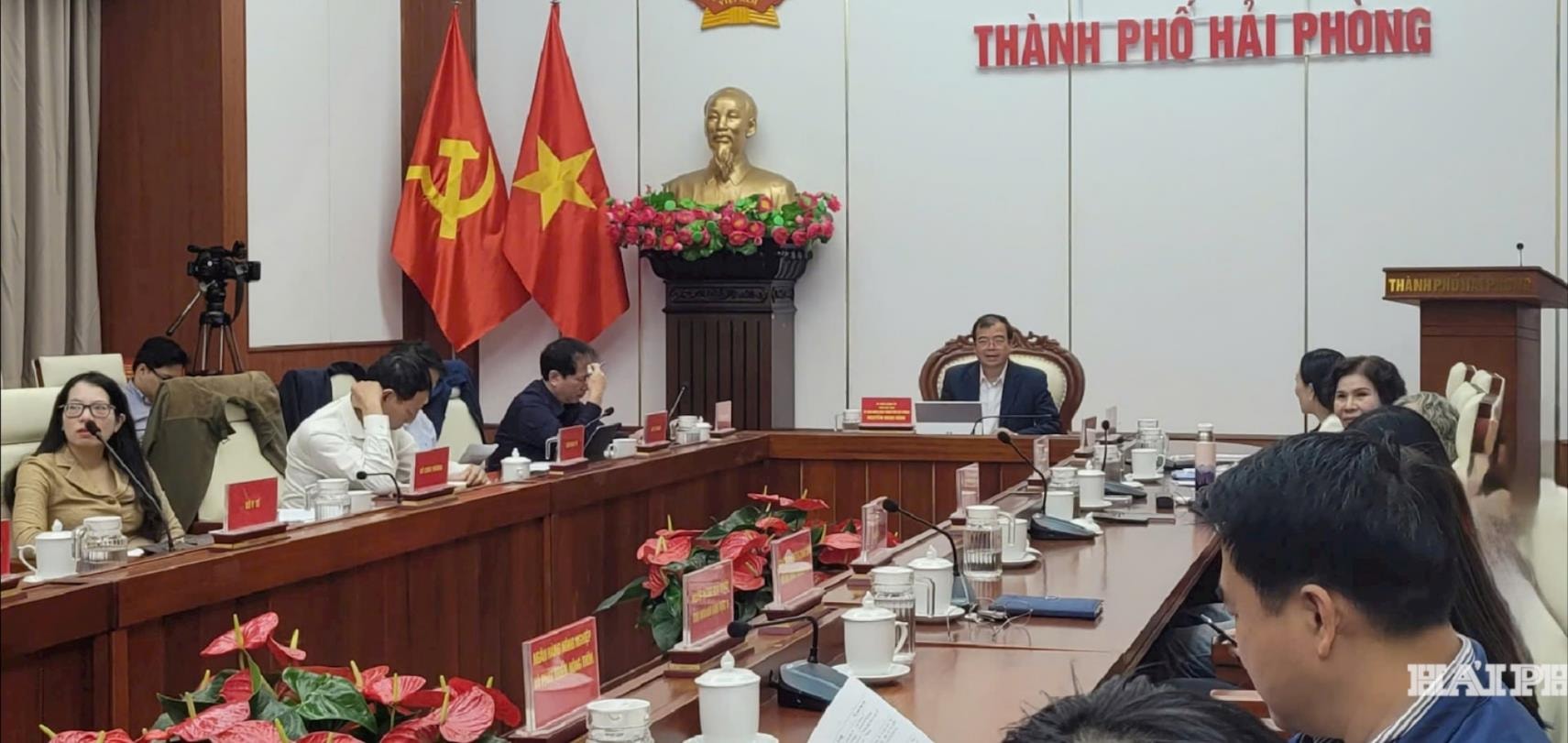 Các đại biểu tại điểm cầu thành phố Hải Phòng.