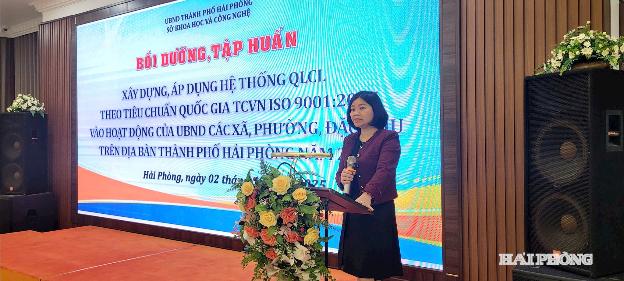 Đại diện lãnh đạo Chi cục Tiêu chuẩn Đo lường chất lượng phát biểu tại hội nghị