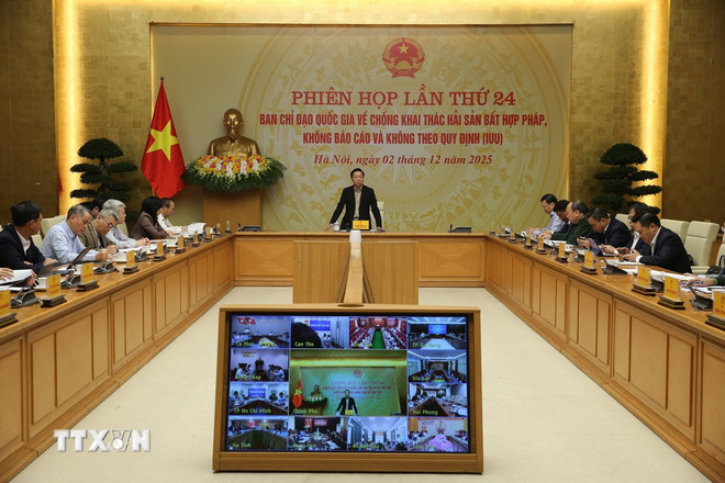 Toàn cảnh cuộc họp. (Ảnh: Diệp Trương/TTXVN) ttxvn-tran-hong-ha-iuu-1.jpg