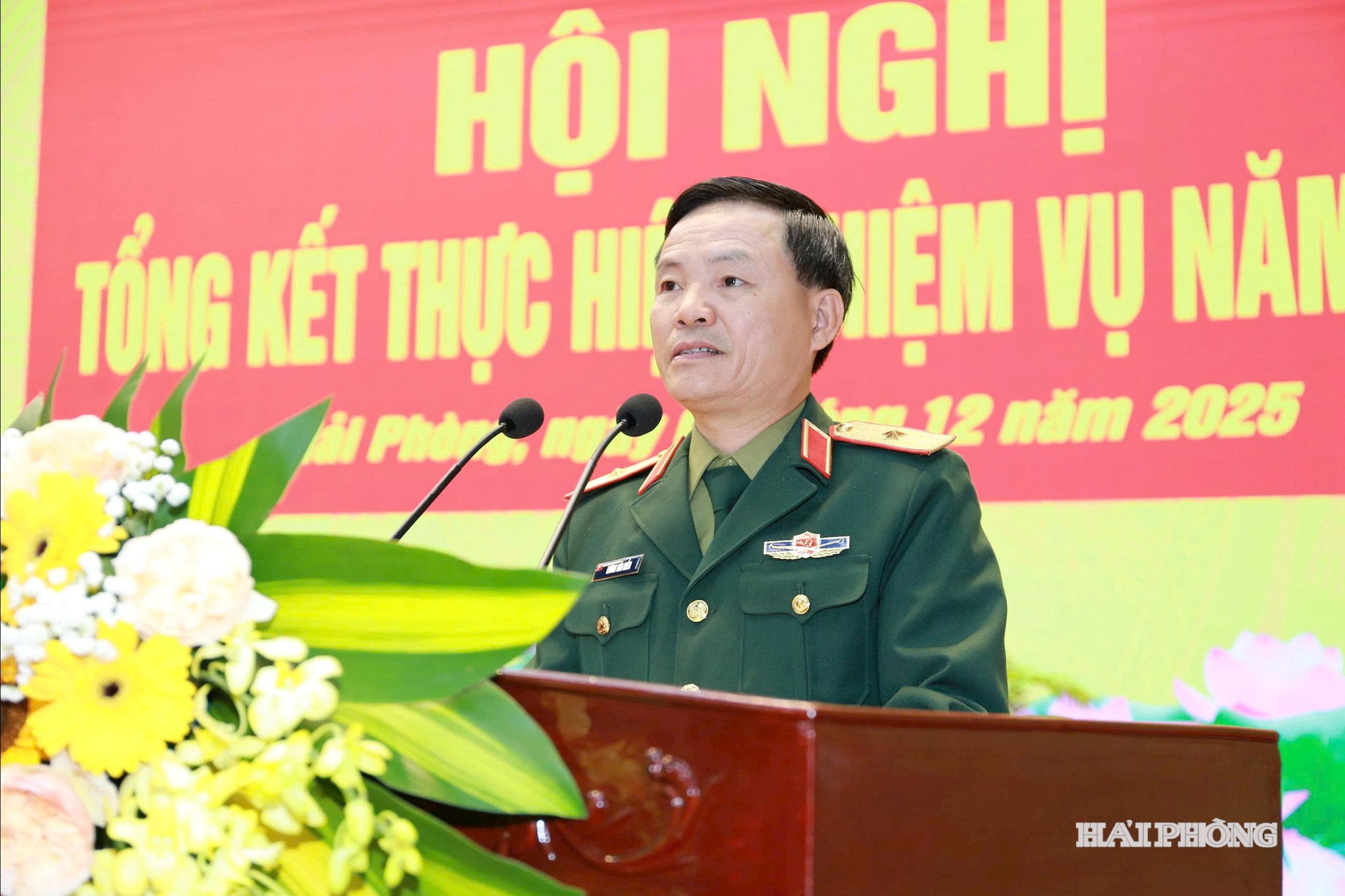 Thiếu tướng Lương Văn Kiểm, Tư lệnh Quân khu 3 phát biểu chỉ đạo hội nghị