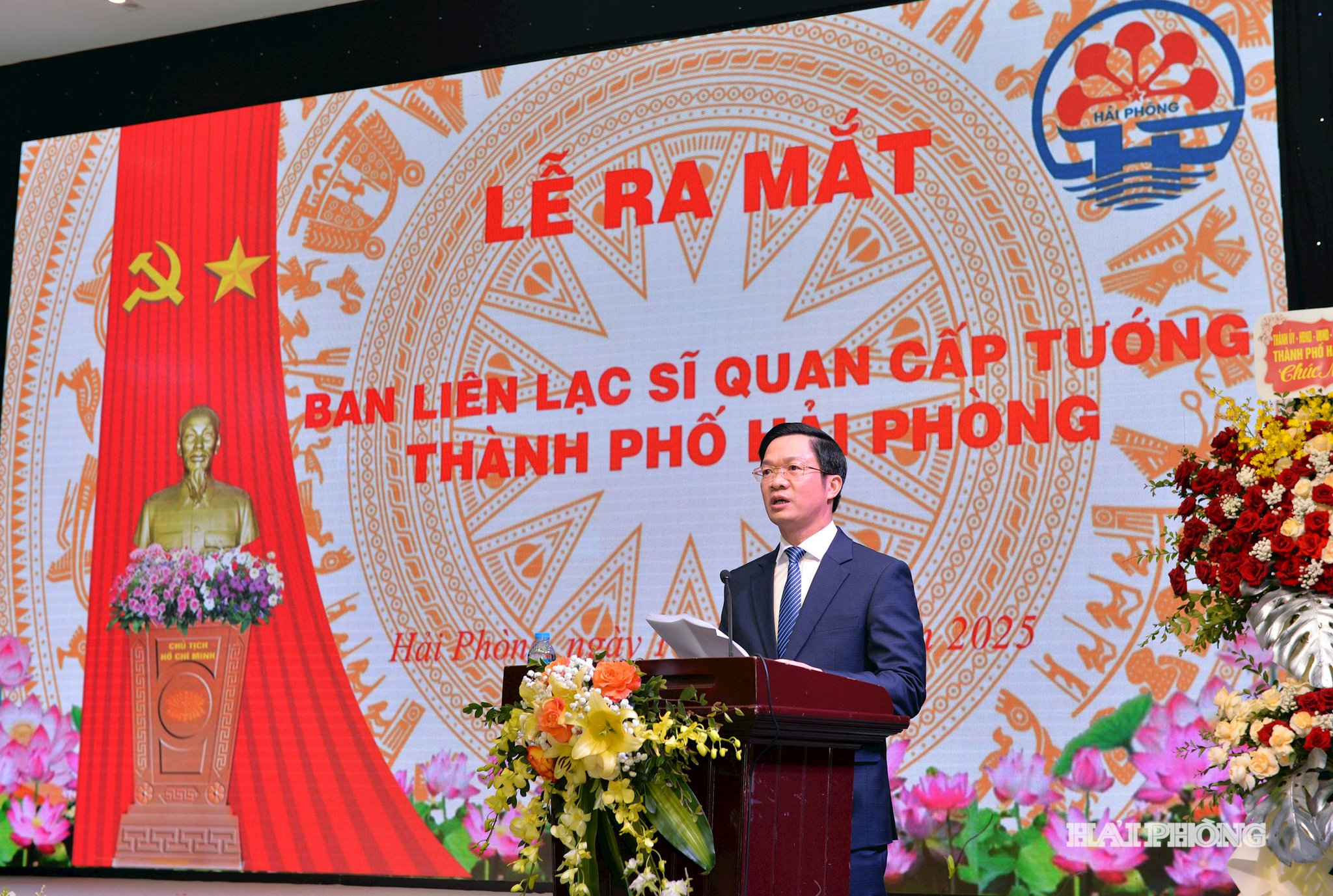 Đồng chí Phạm Văn Lập, Phó bí thư Thành ủy, Chủ tịch UB MTTQ Việt Nam thành phố Hải Phòng phát biểu tại lễ ra mắt