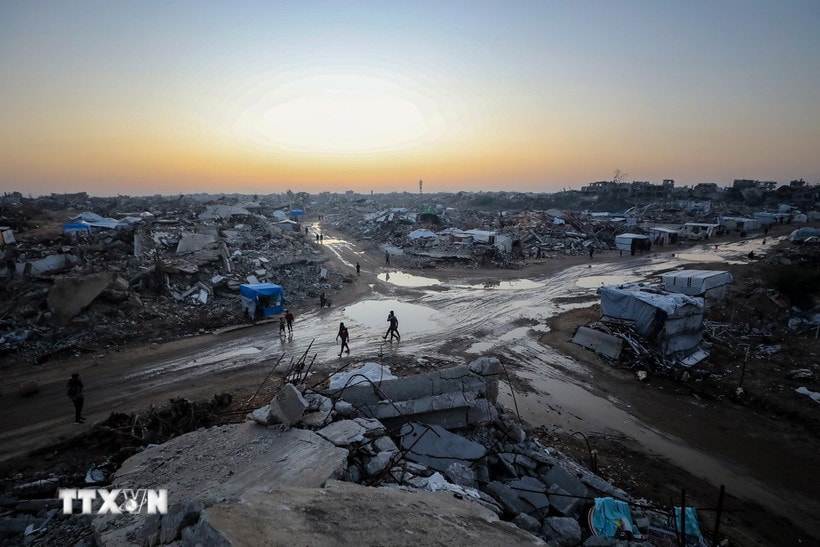 Cảnh tàn phá do xung đột tại Gaza. (Ảnh: THX/TTXVN)