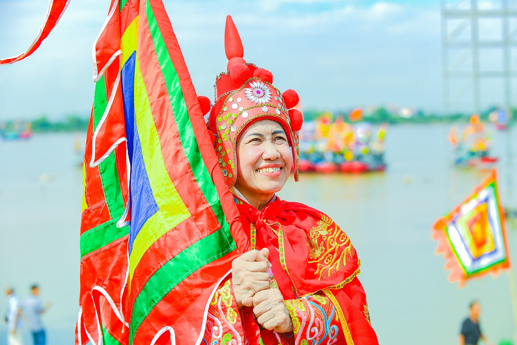Trang phục tái hiện hình ảnh quân đội thời Trần hào hùng.